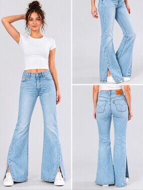 Levi's Premium Ribcage Split Flare Jean 25 NEW NWT